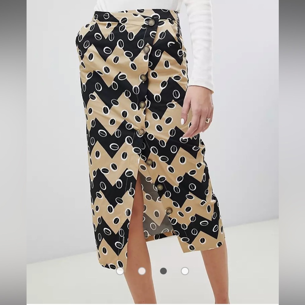 ASOS WHITE Zig-Zag Printed Skirt
